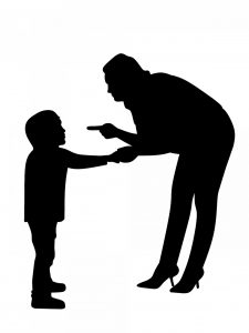 strict Mum with son